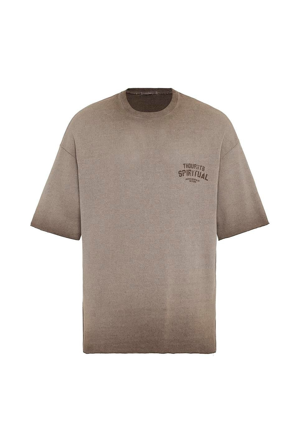 Oversized Washed Printed Knit T-Shirt