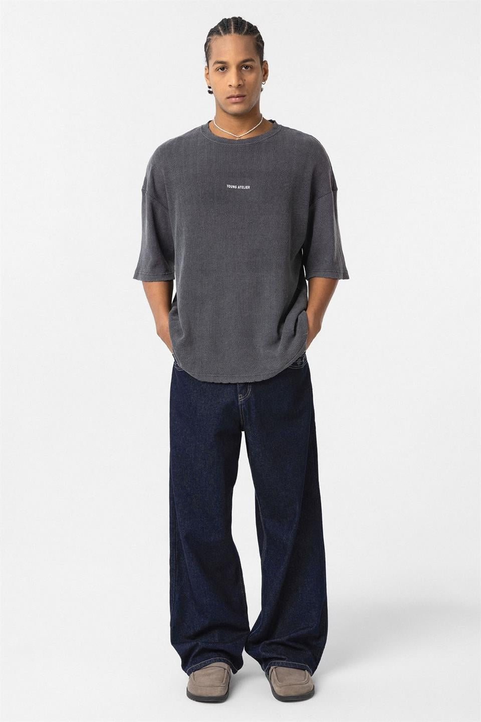Oversized Knit T-Shirt (Machine Washable)