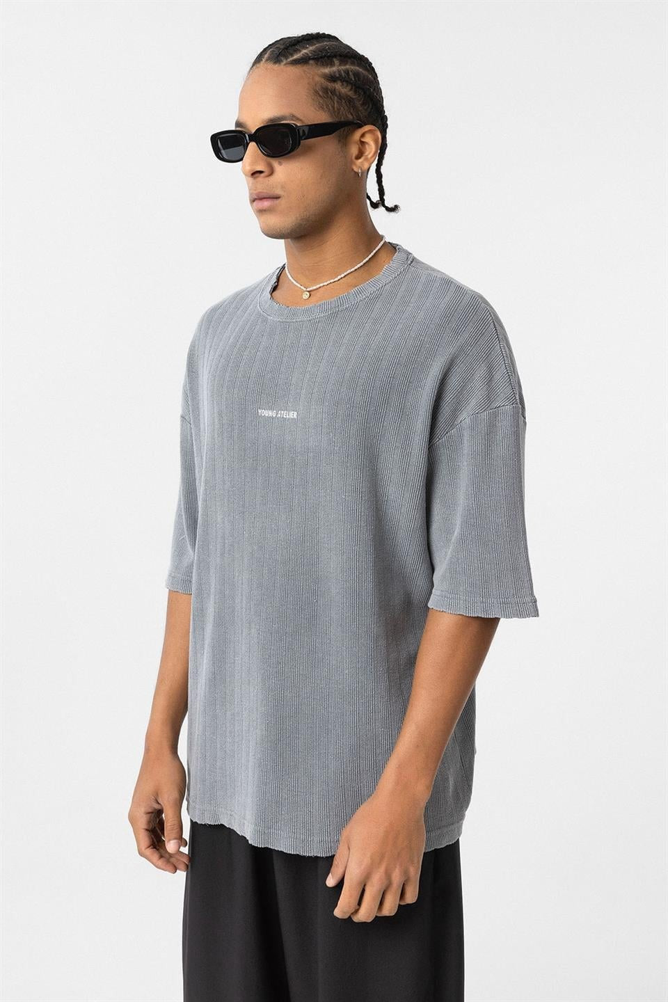 Oversized Knit T-Shirt (Machine Washable)
