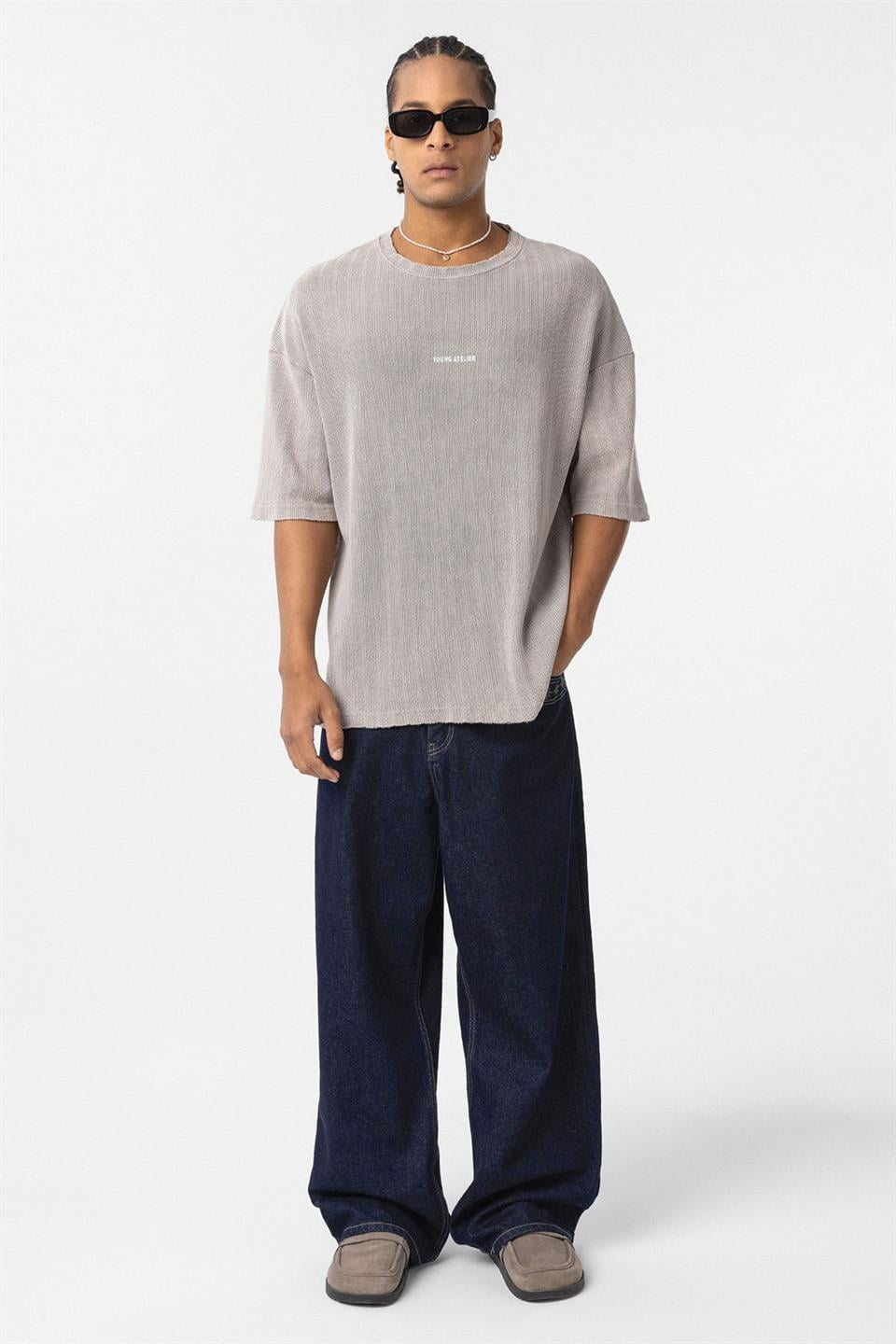 Oversized Knit T-Shirt (Machine Washable)