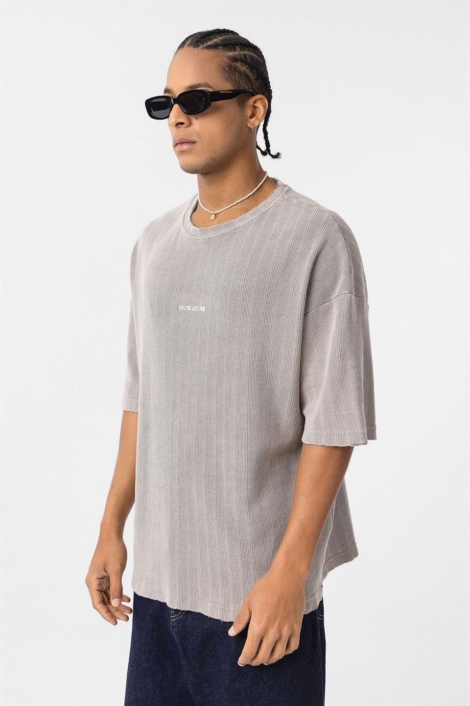 Oversized Knit T-Shirt (Machine Washable)