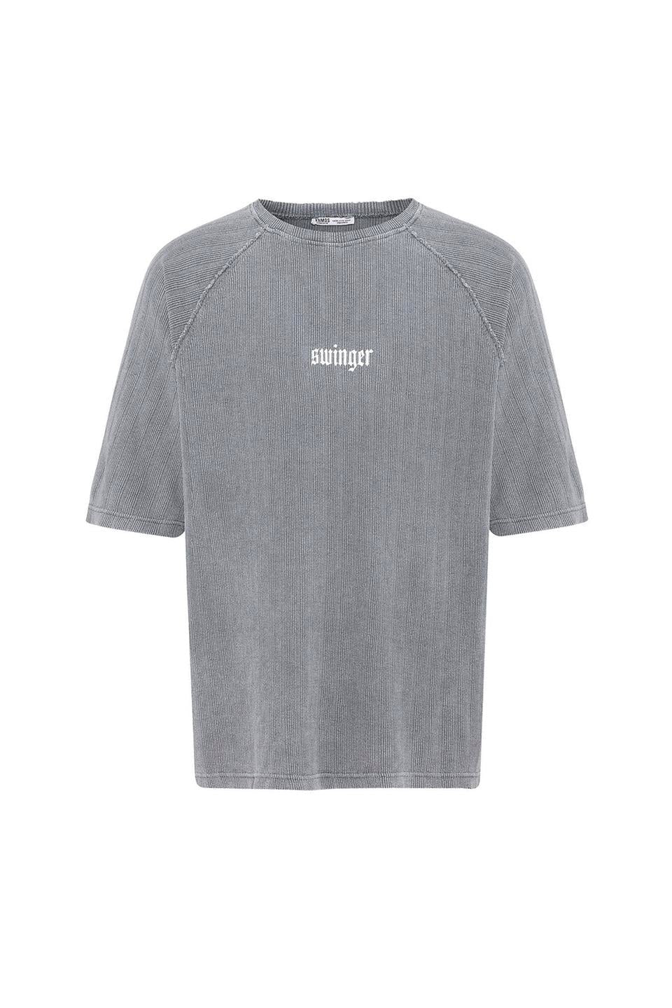 Oversized Printed Knit T-Shirt (Machine Washable)