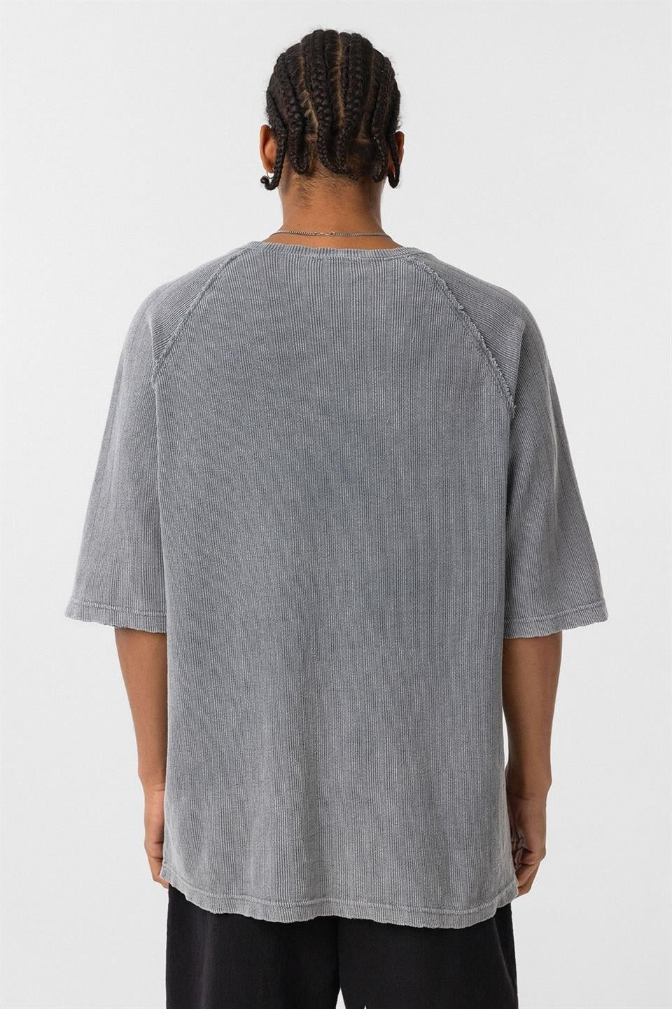 Oversized Printed Knit T-Shirt (Machine Washable)
