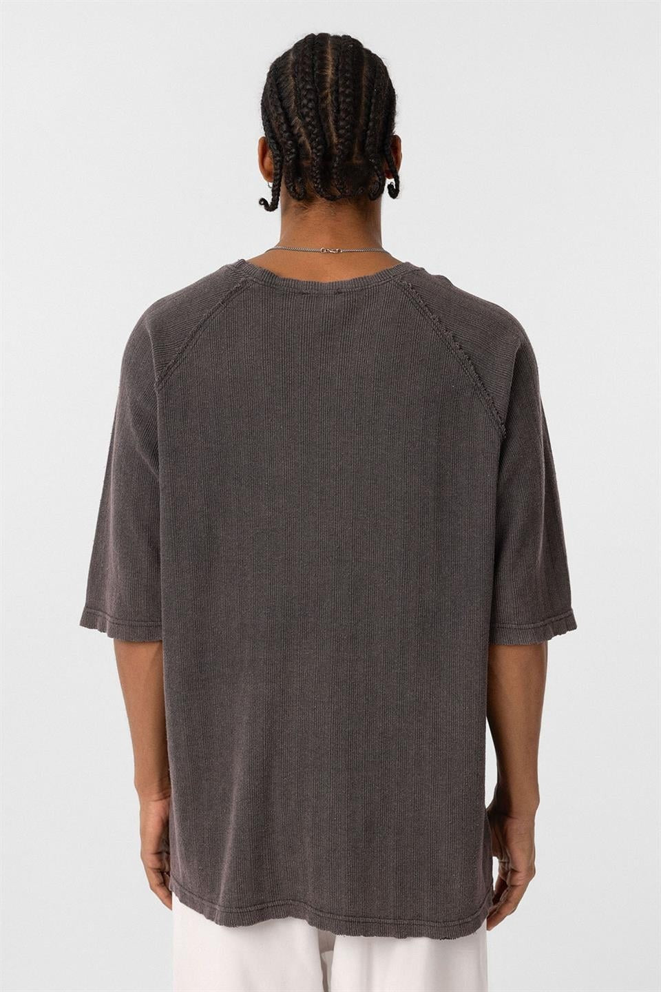 Oversized Printed Knit T-Shirt (Machine Washable)