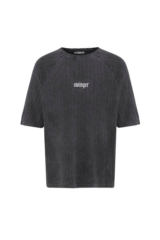 Oversized Printed Knit T-Shirt (Machine Washable)