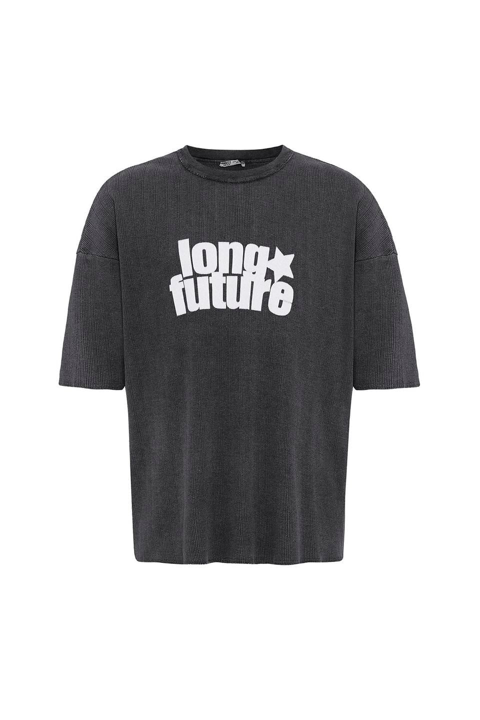 Oversized Knit T-Shirt (Machine Washable), Black