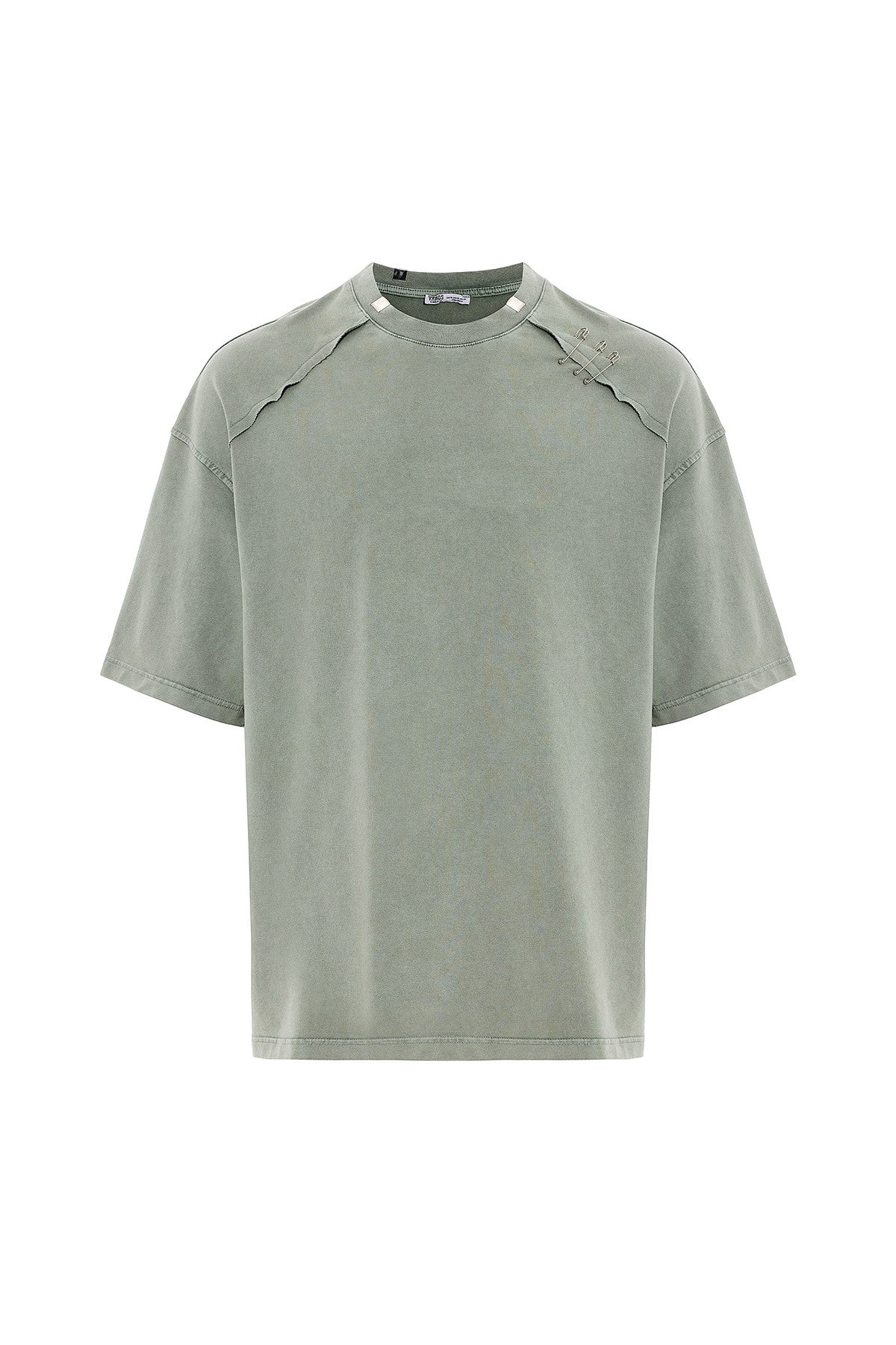 Oversized T-Shirt with Washed Collar Detail