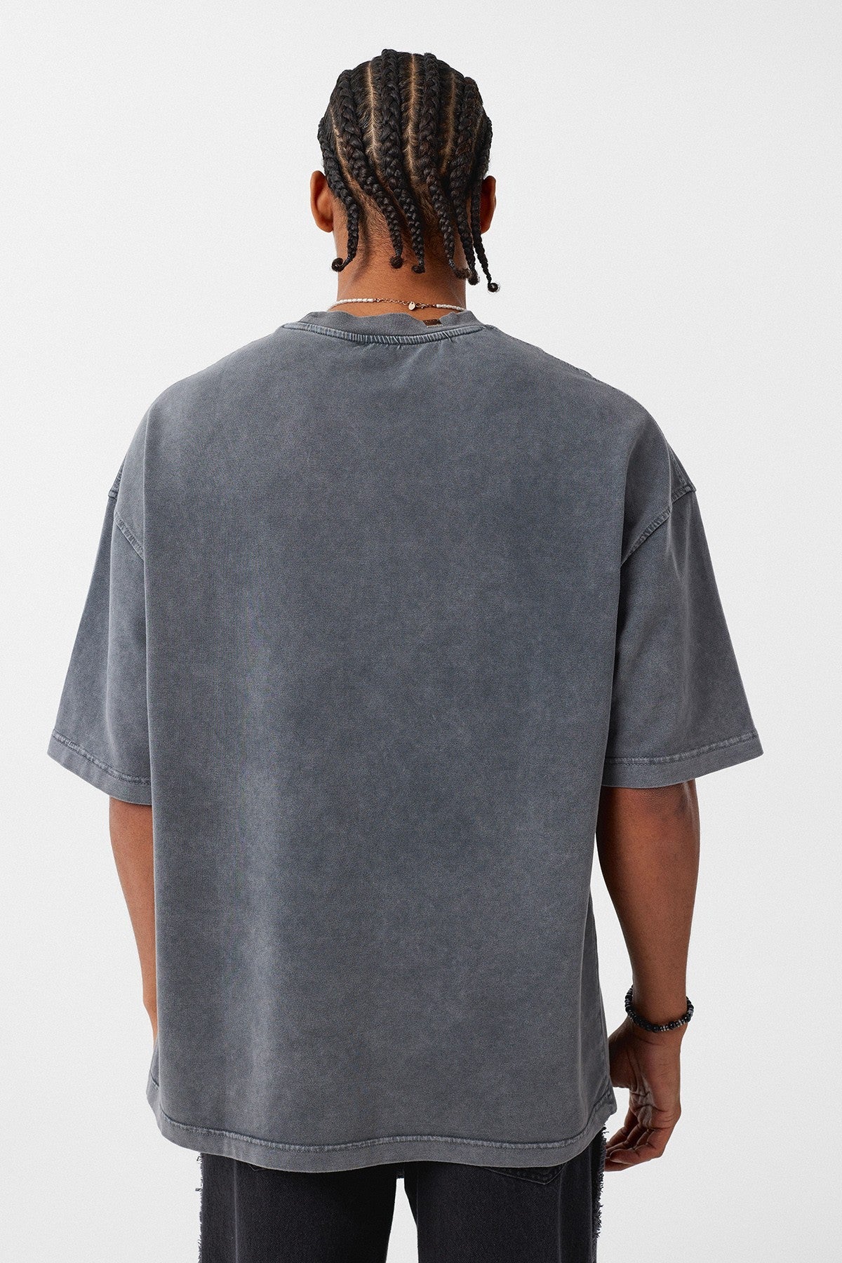 Oversized T-Shirt with Washed Collar Detail