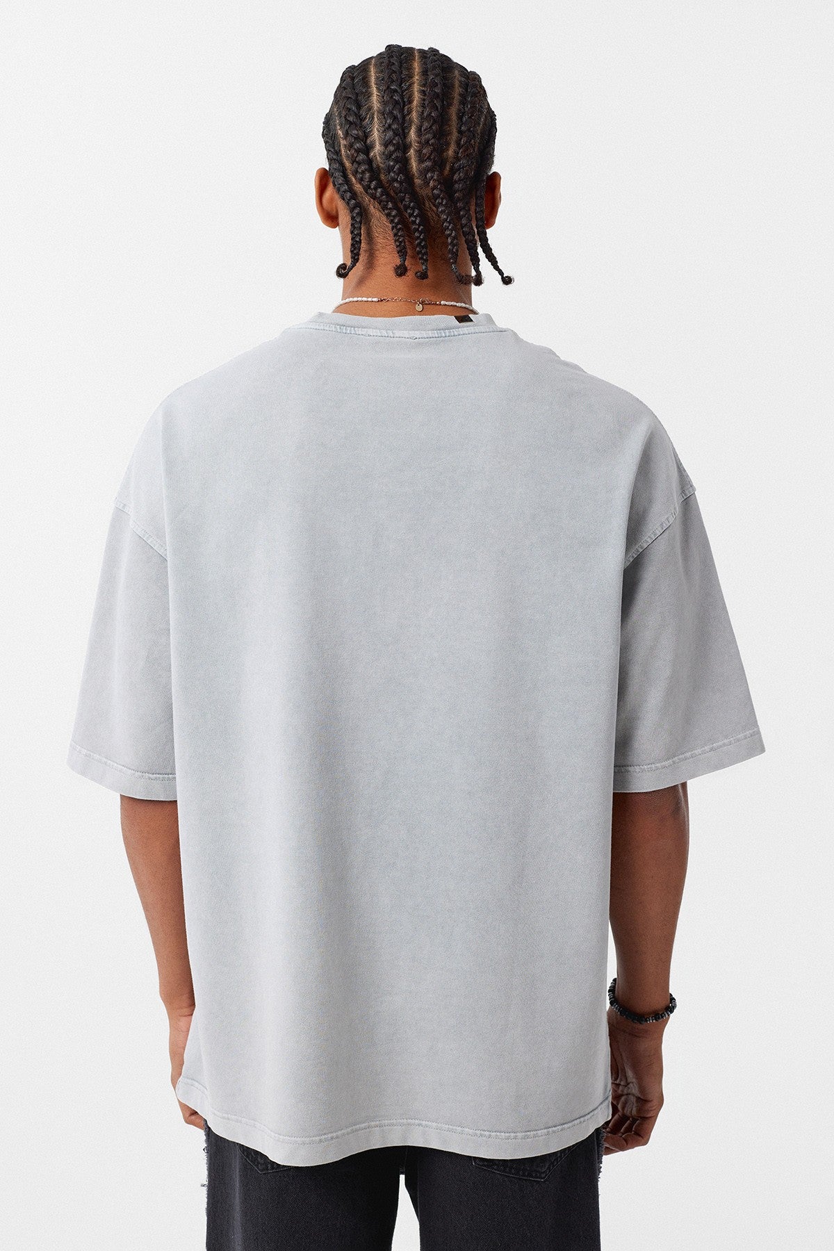 Oversized T-Shirt with Washed Collar Detail