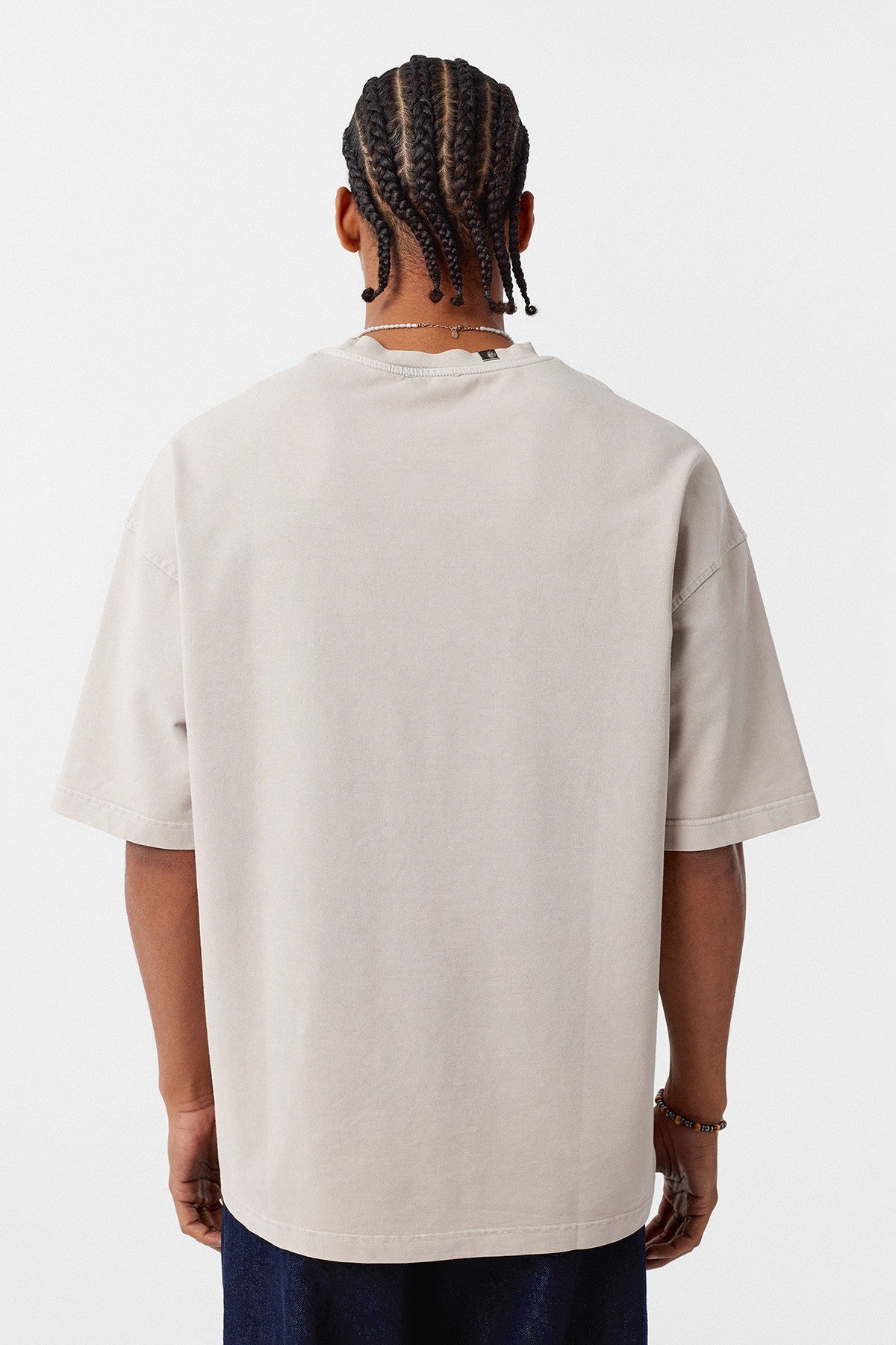 Oversized T-Shirt with Washed Collar Detail
