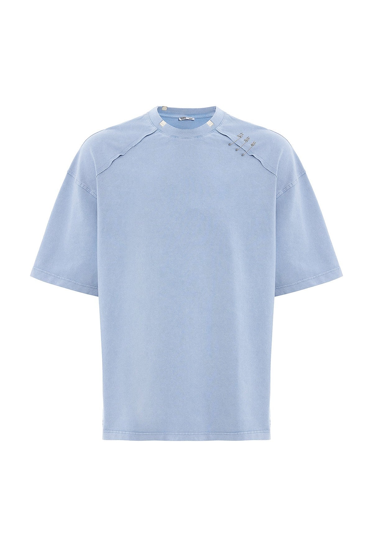 Oversized T-Shirt with Washed Collar Detail