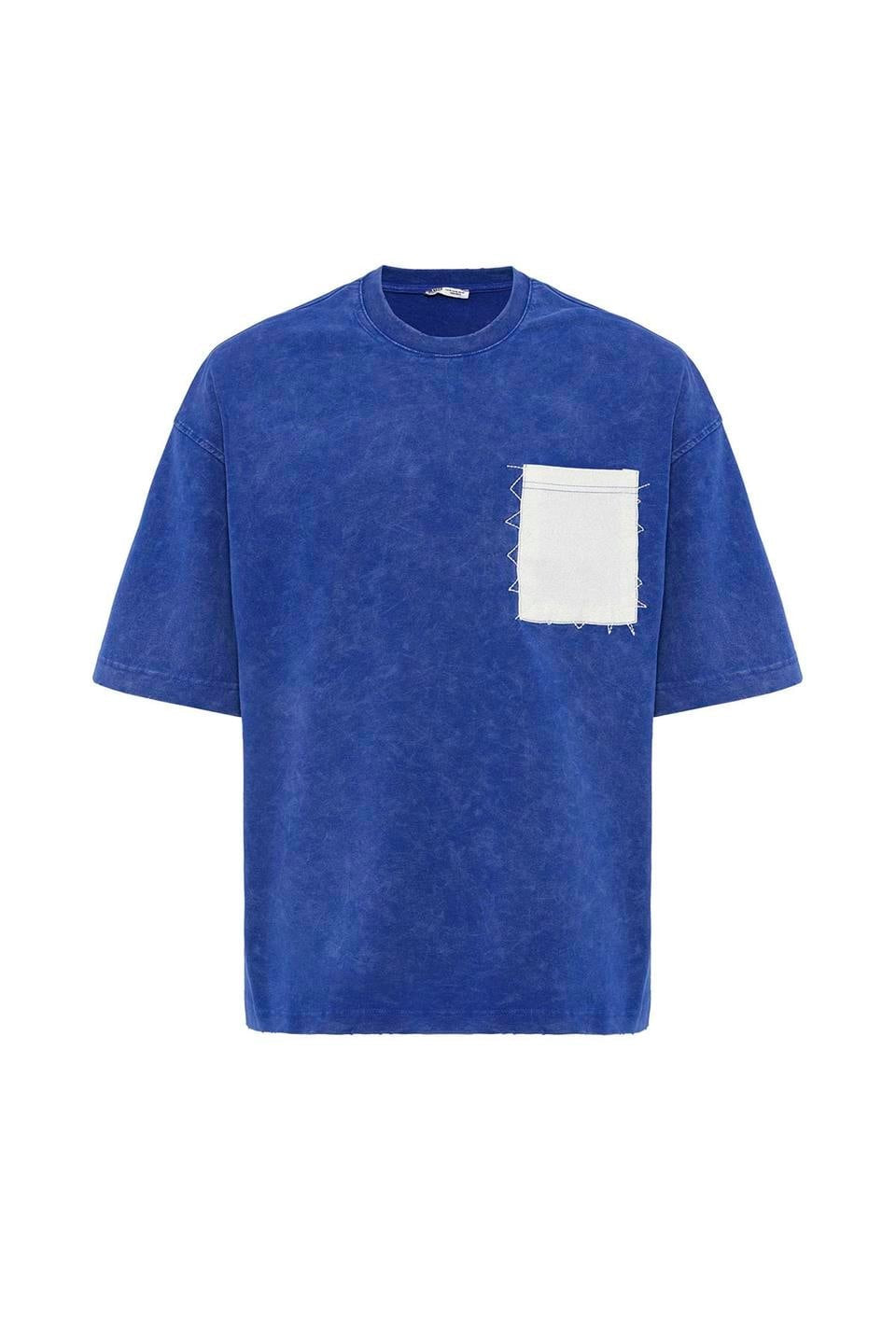 Oversized T-Shirt with Washed Pocket Detail