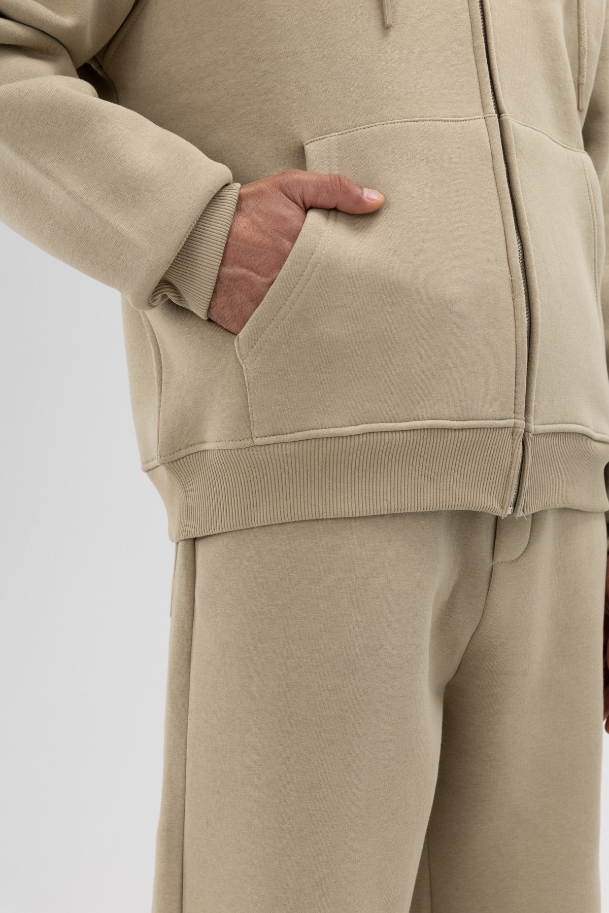 Basic Oversized Hooded Sweatshirt with Zipper