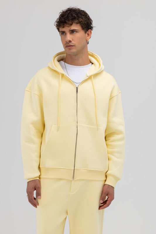 Basic Oversized Hooded Sweatshirt with Zipper
