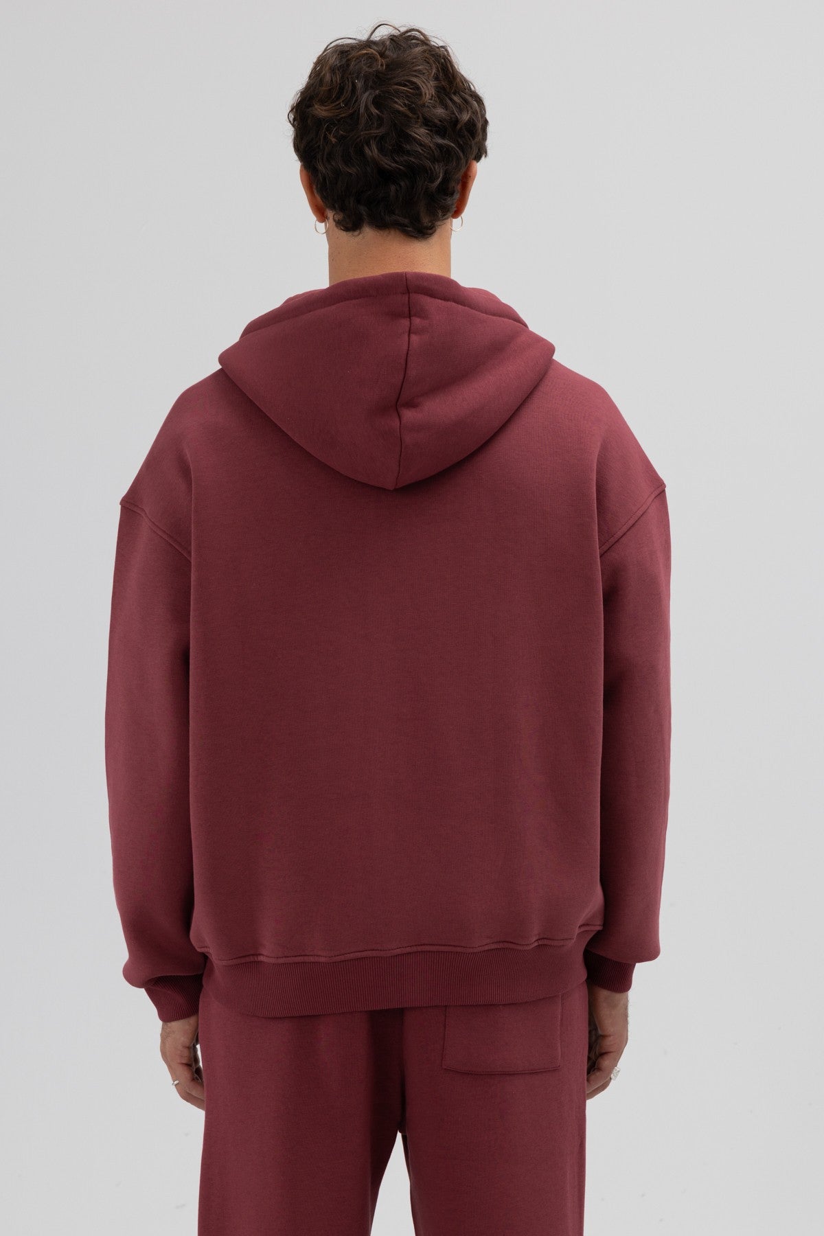 Basic Oversized Hooded Sweatshirt with Zipper