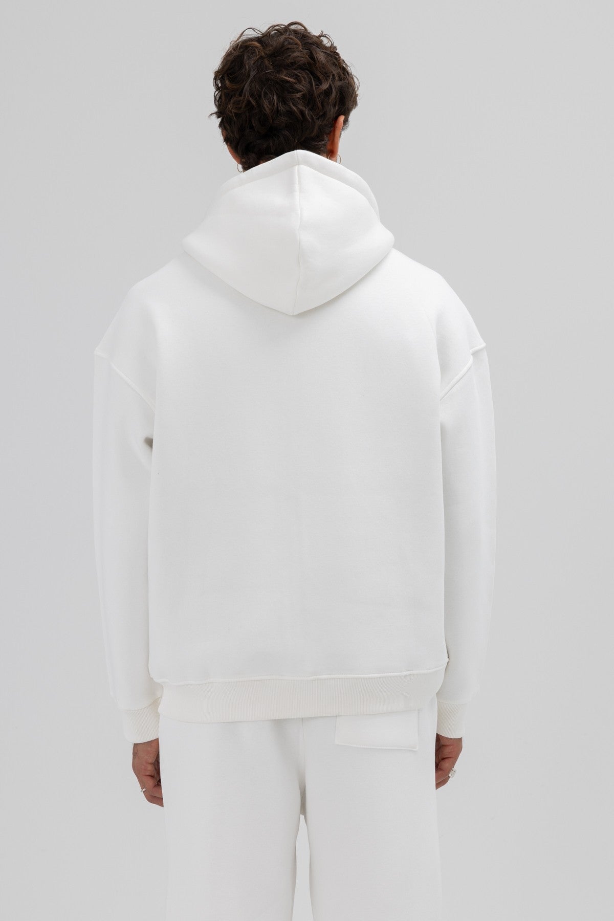 Basic Oversized Hooded Sweatshirt with Zipper