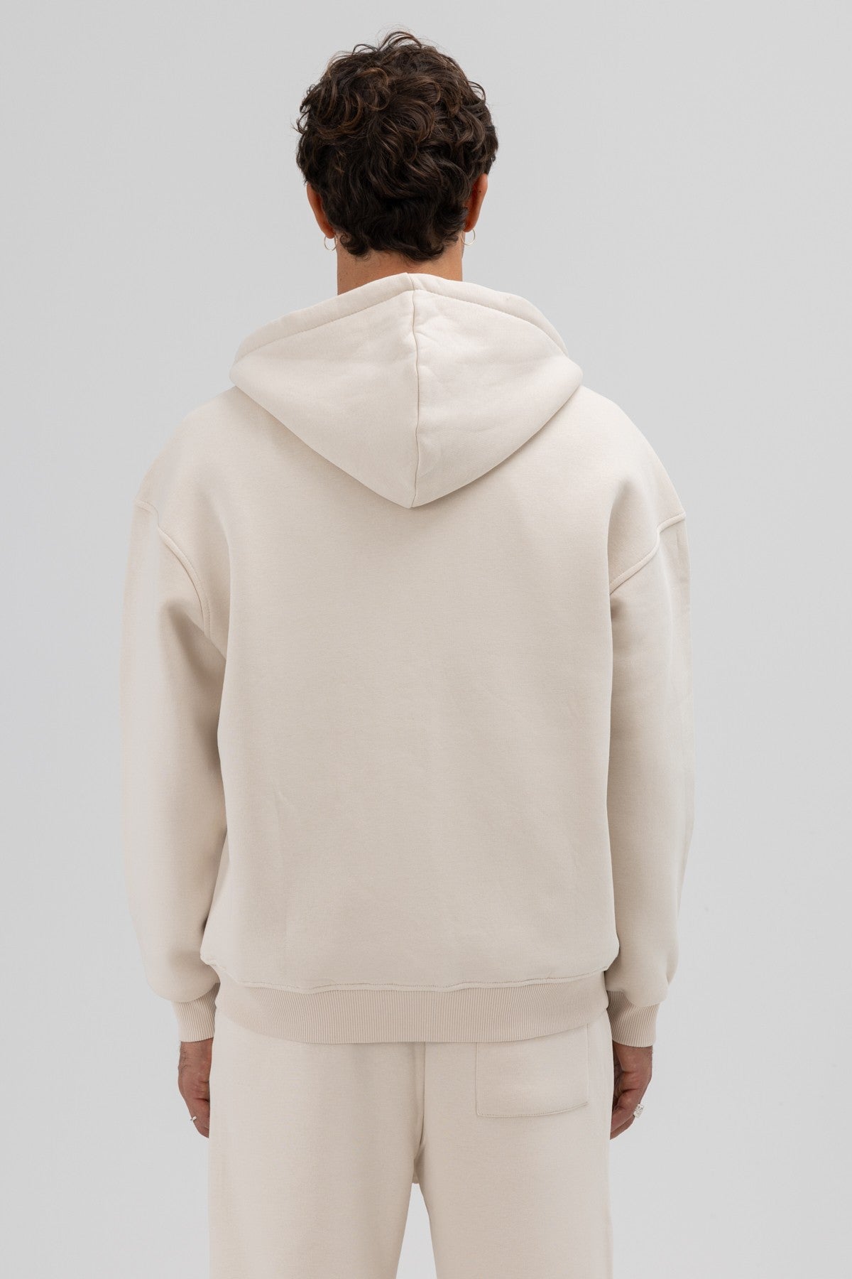 Basic Oversized Hooded Sweatshirt with Zipper