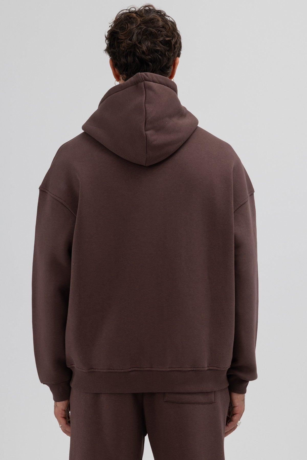 Basic Oversized Hooded Sweatshirt with Zipper