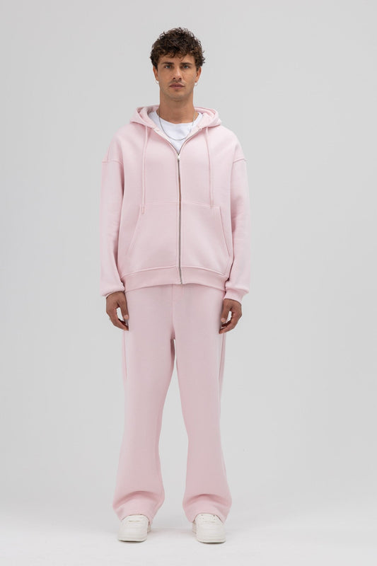 Basic Oversized Hooded Sweatshirt with Zipper