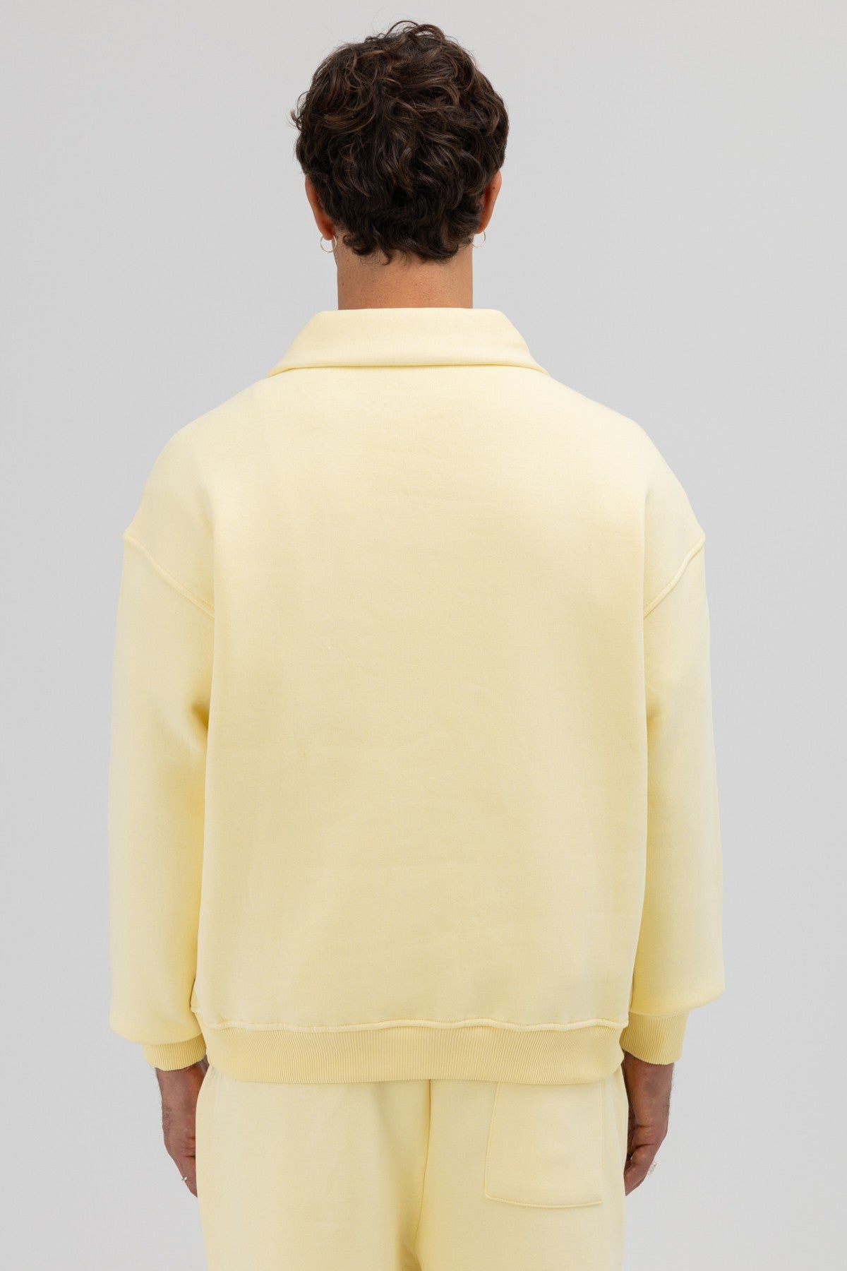 Oversized Zipper-Front Stand-Up Collar Sweatshirt