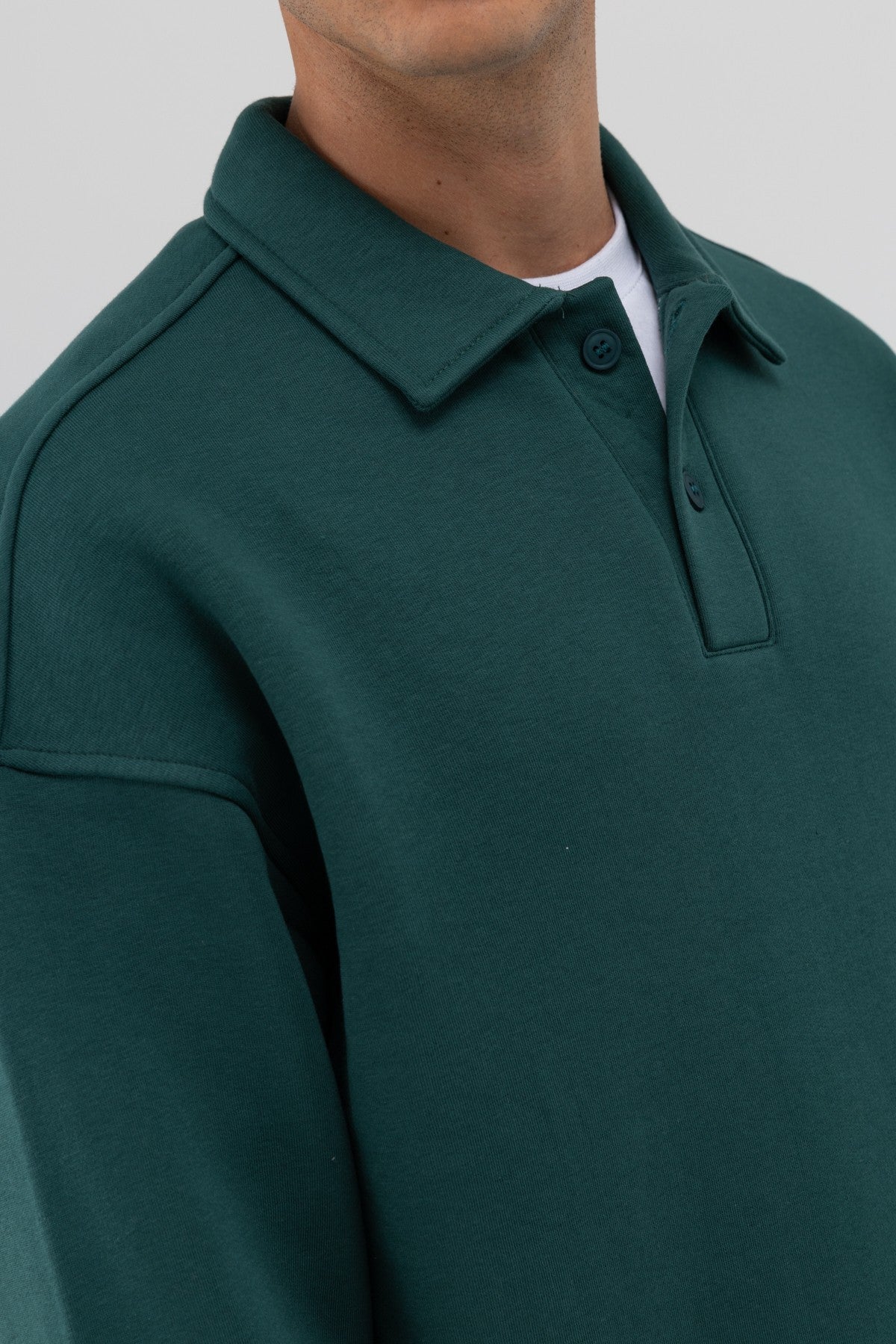 Basic Polo-Neck Sweatshirt