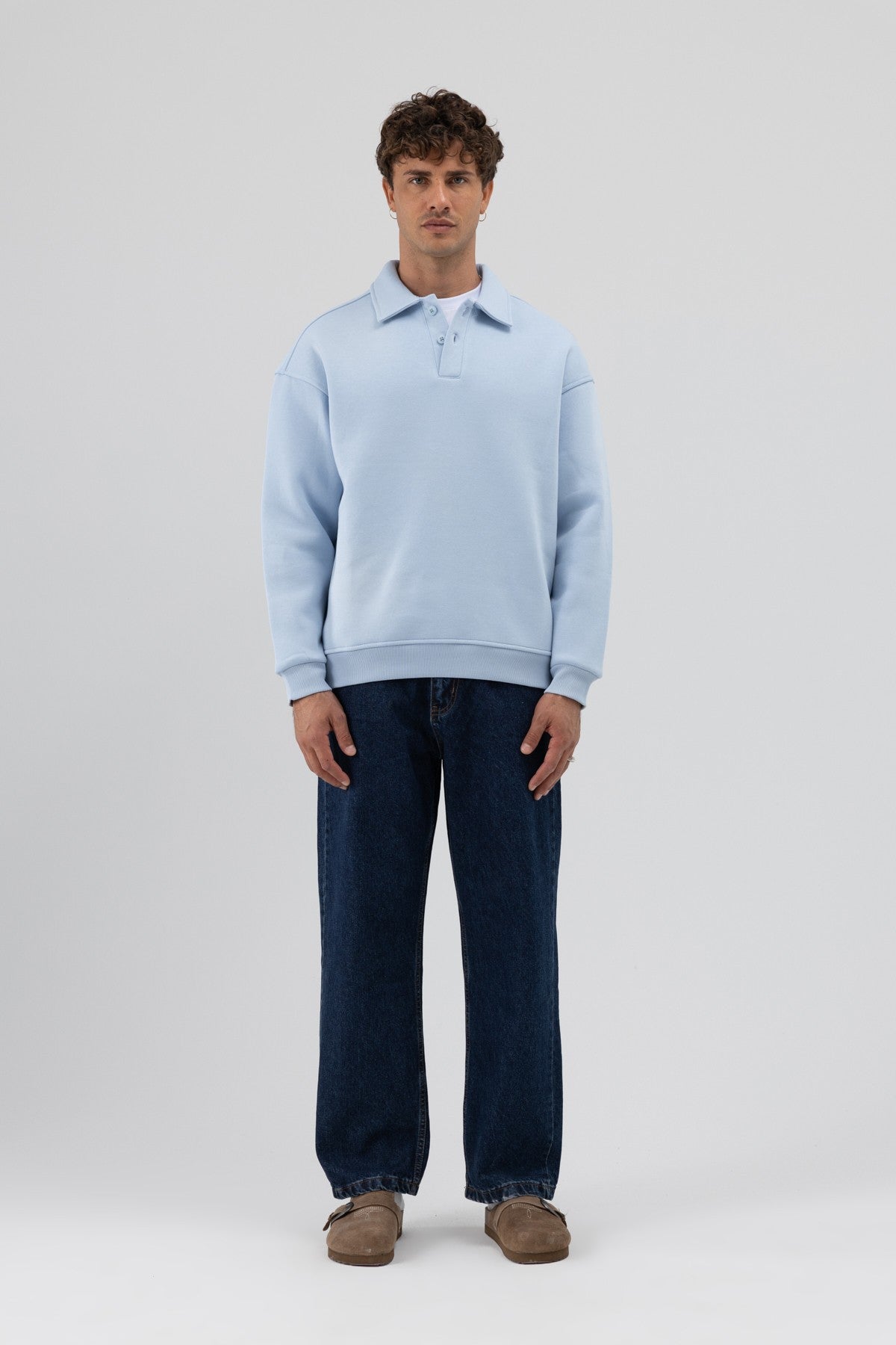 Basic Polo-Neck Sweatshirt