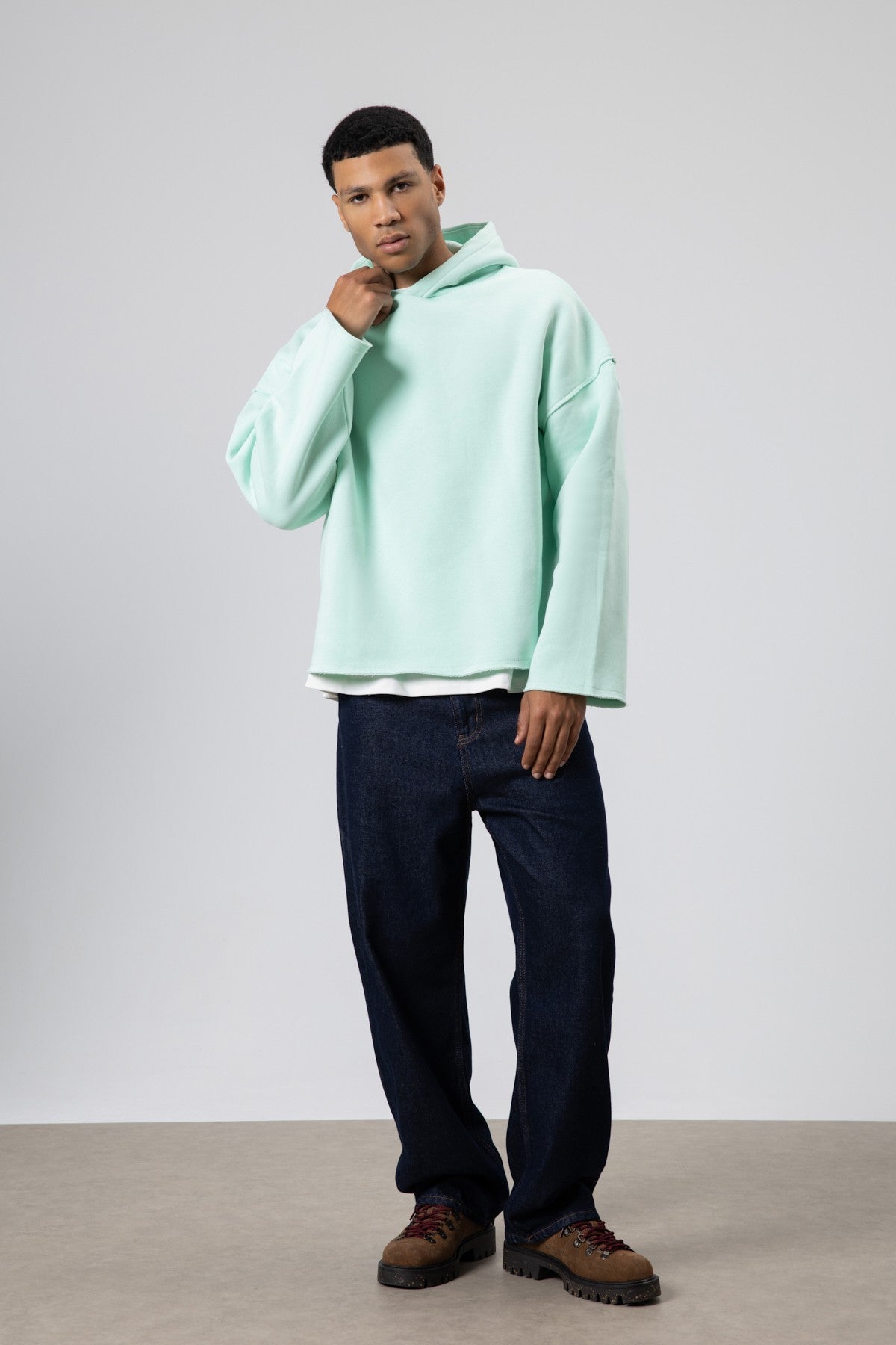Basic Oversized Seamless Hooded Sweatshirt