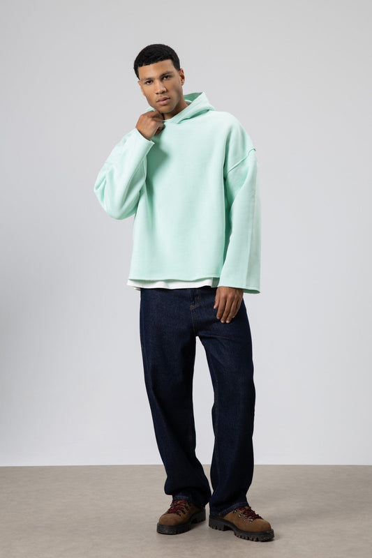 Basic Oversized Seamless Hooded Sweatshirt