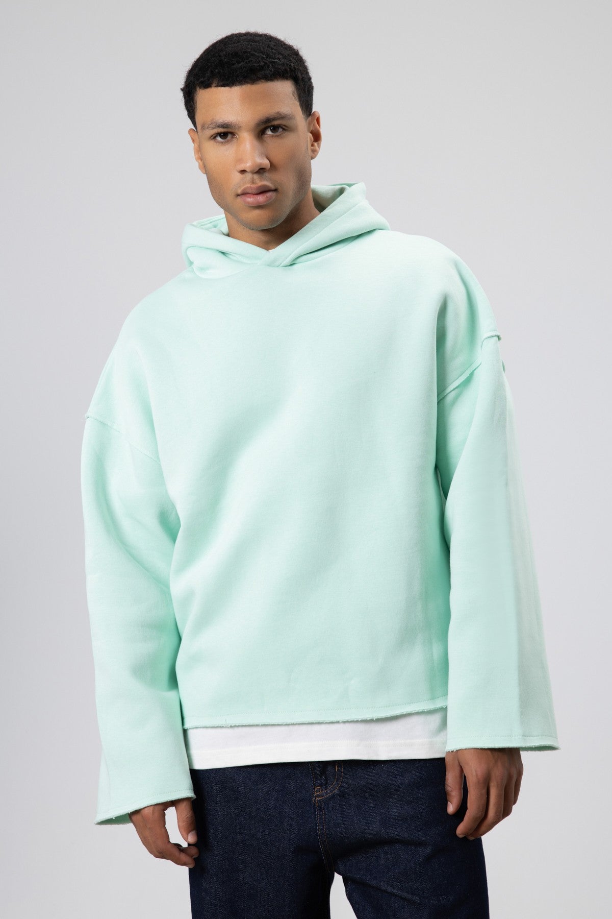 Basic Oversized Seamless Hooded Sweatshirt