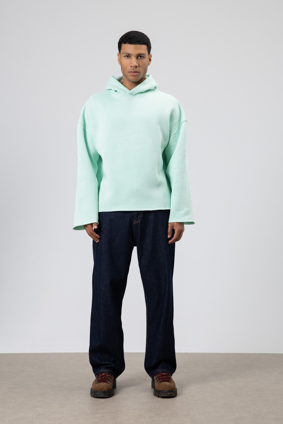 Basic Oversized Seamless Hooded Sweatshirt