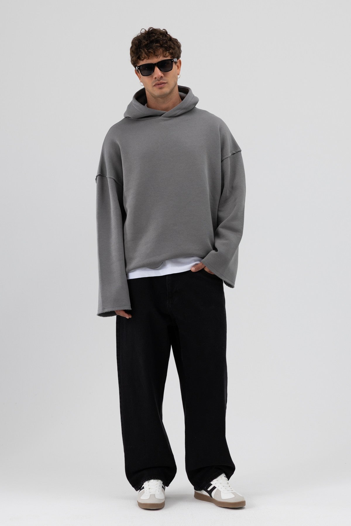 Basic Oversized Seamless Hooded Sweatshirt