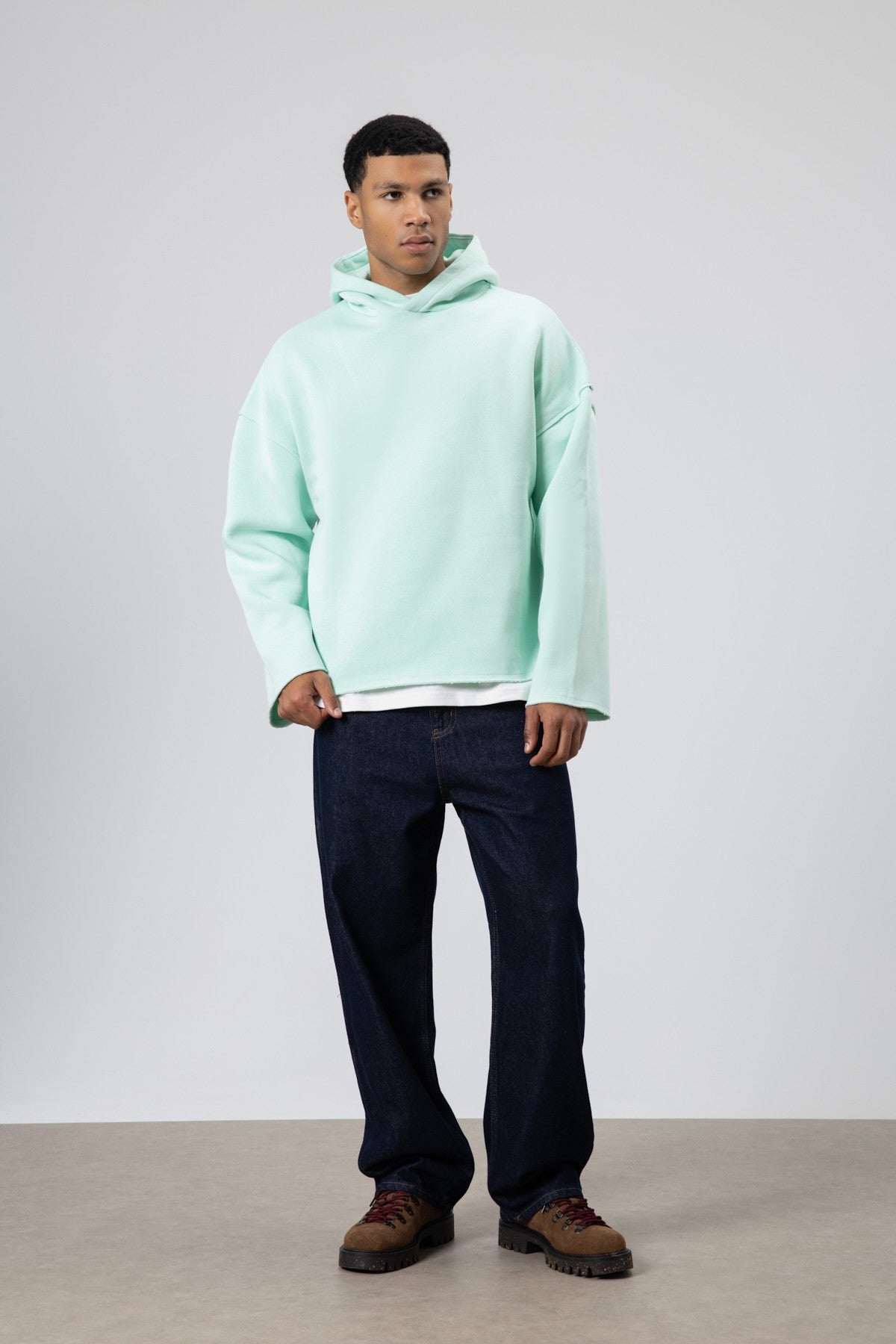 Basic Oversized Seamless Hooded Sweatshirt
