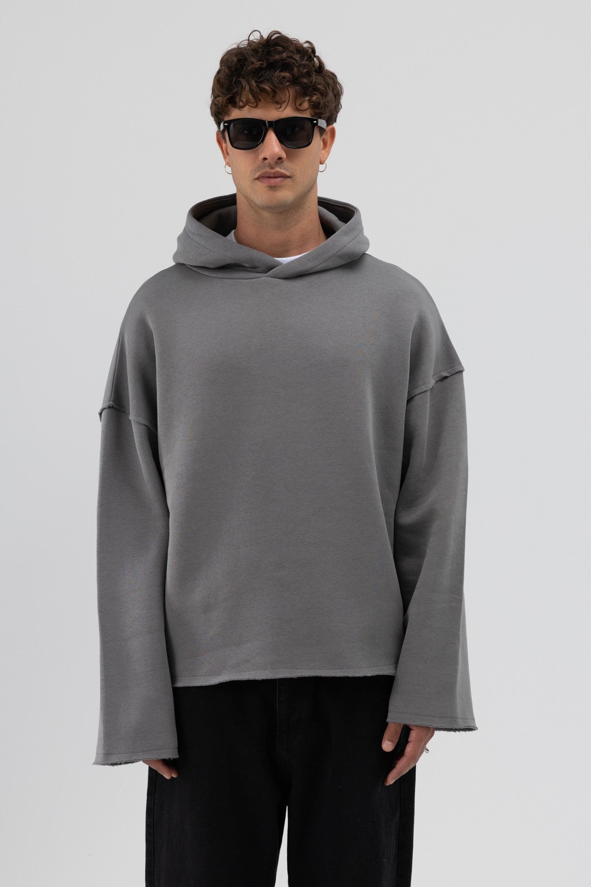 Basic Oversized Seamless Hooded Sweatshirt