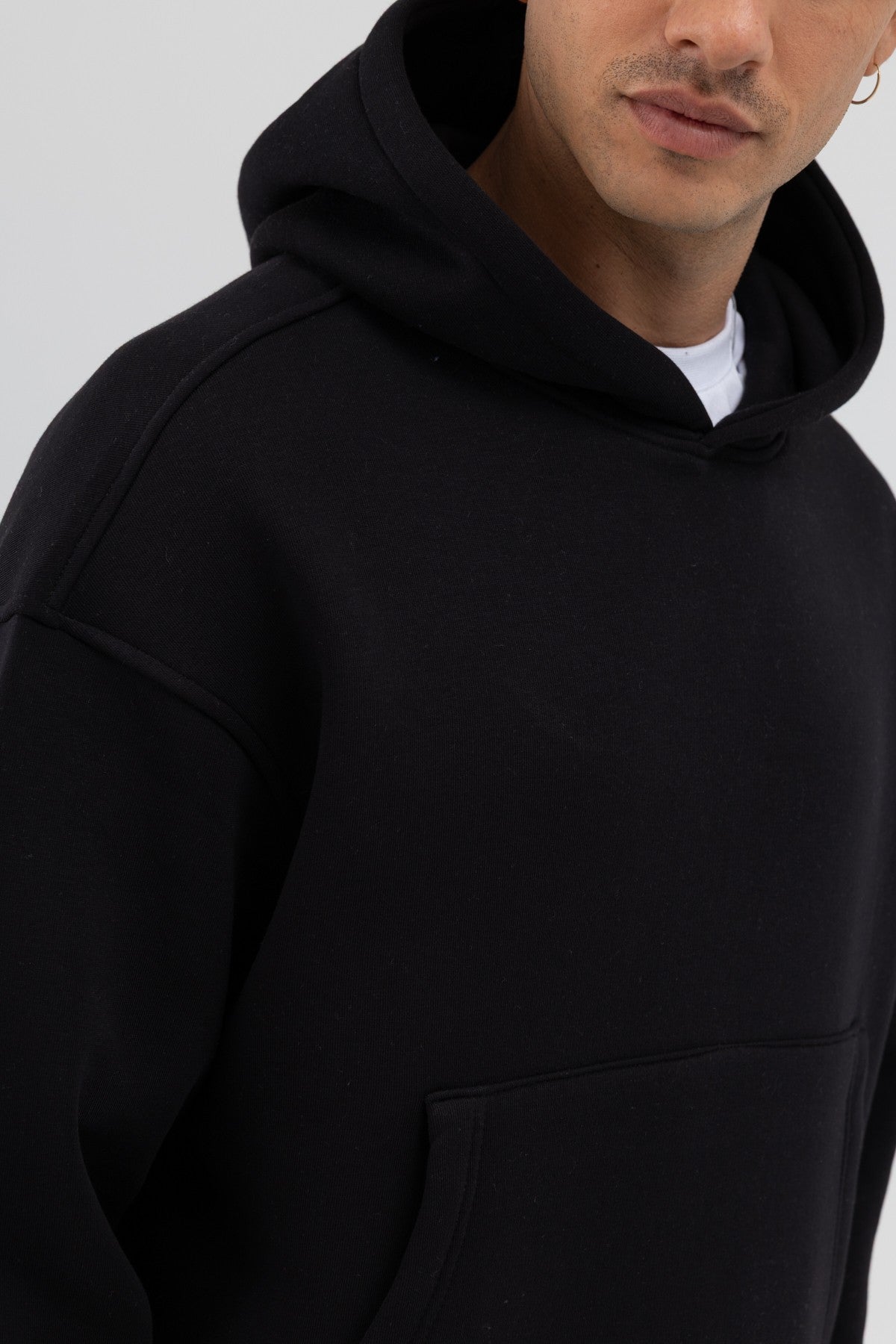 Basic Hooded Boxy-Fit Sweatshirt
