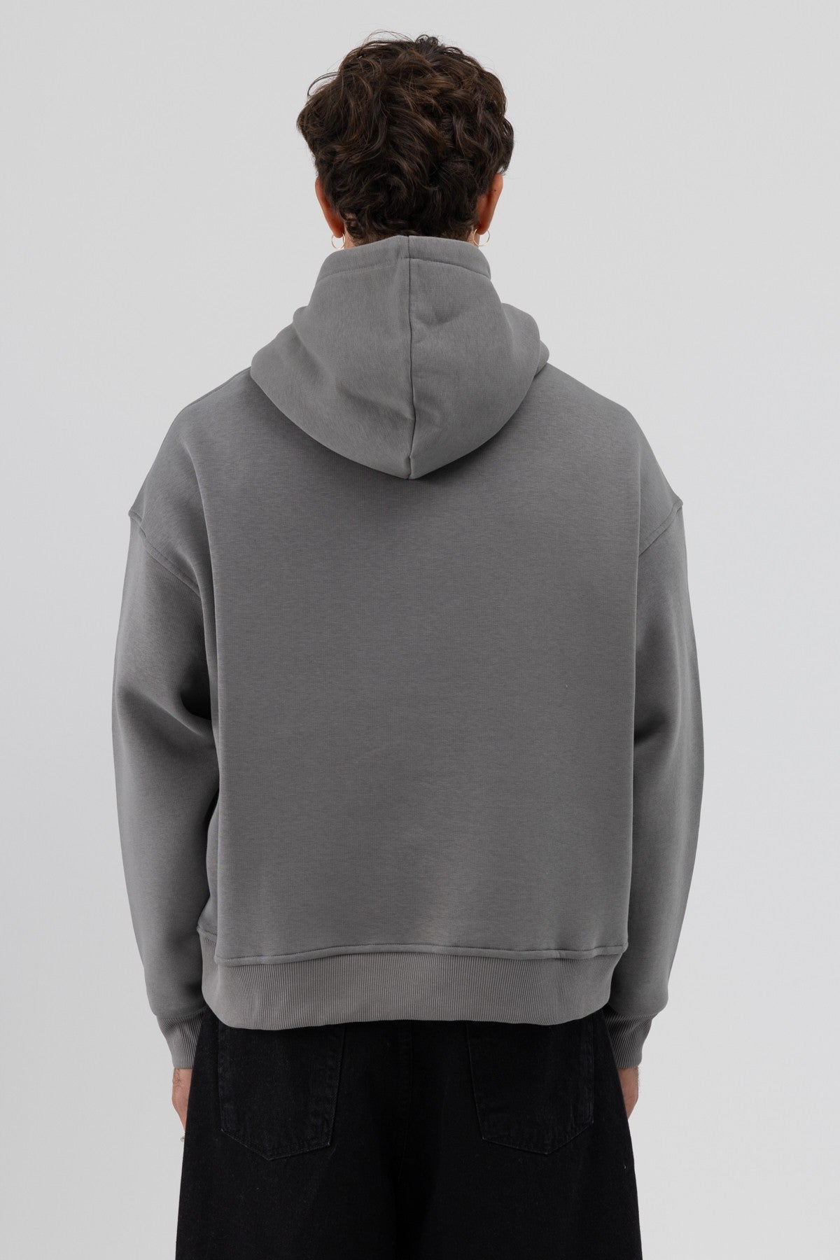 Basic Hooded Boxy-Fit Sweatshirt