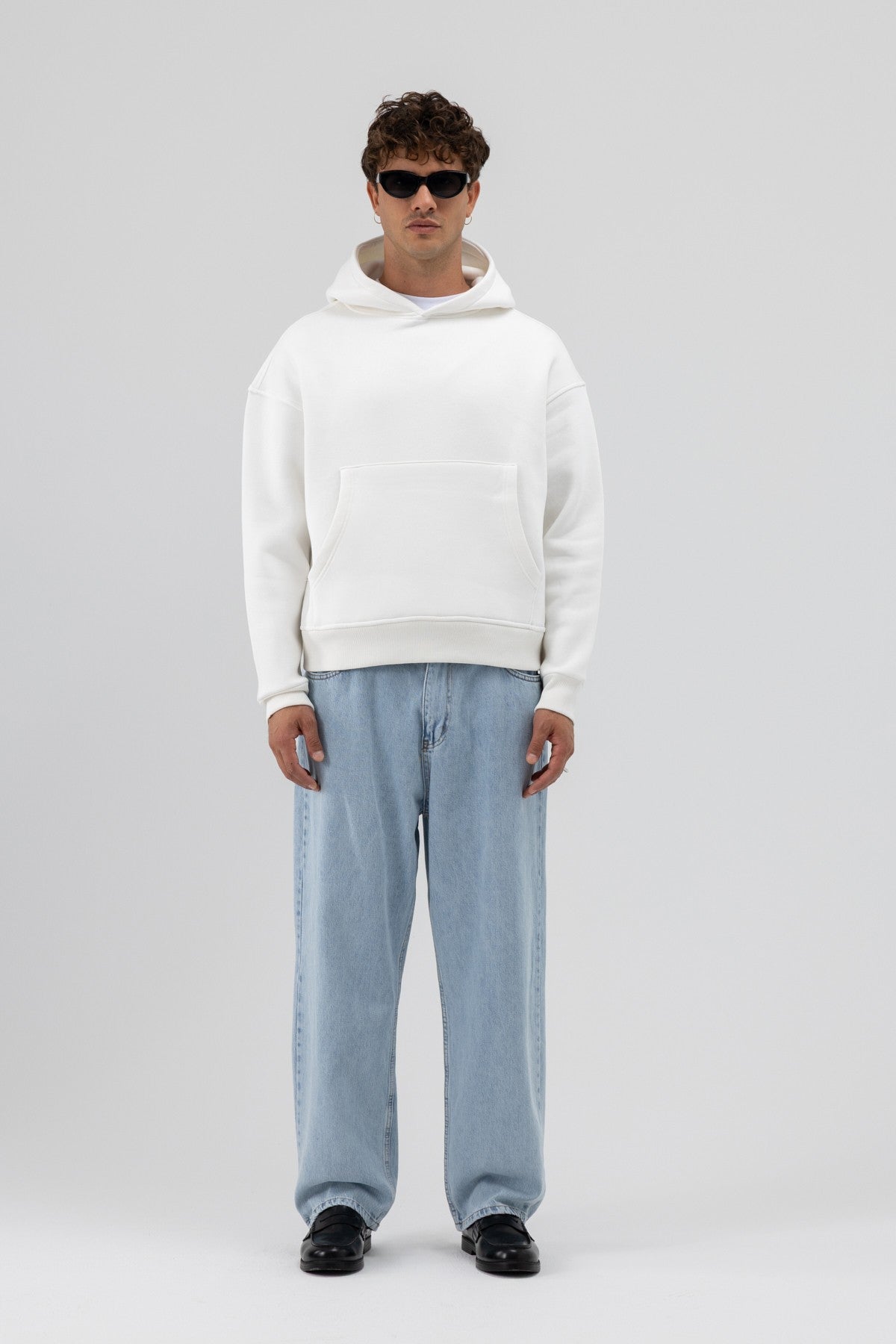 Basic Hooded Boxy-Fit Sweatshirt