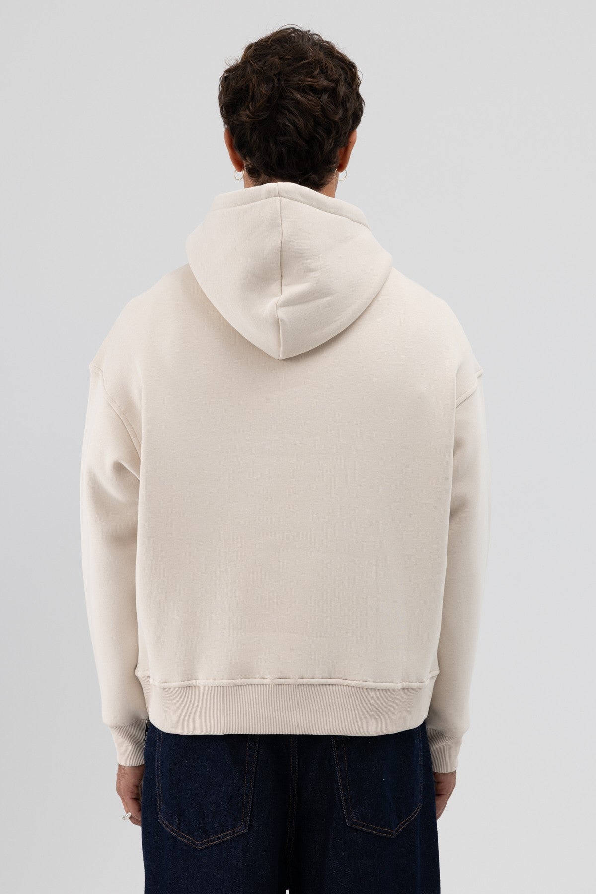 Basic Hooded Boxy-Fit Sweatshirt