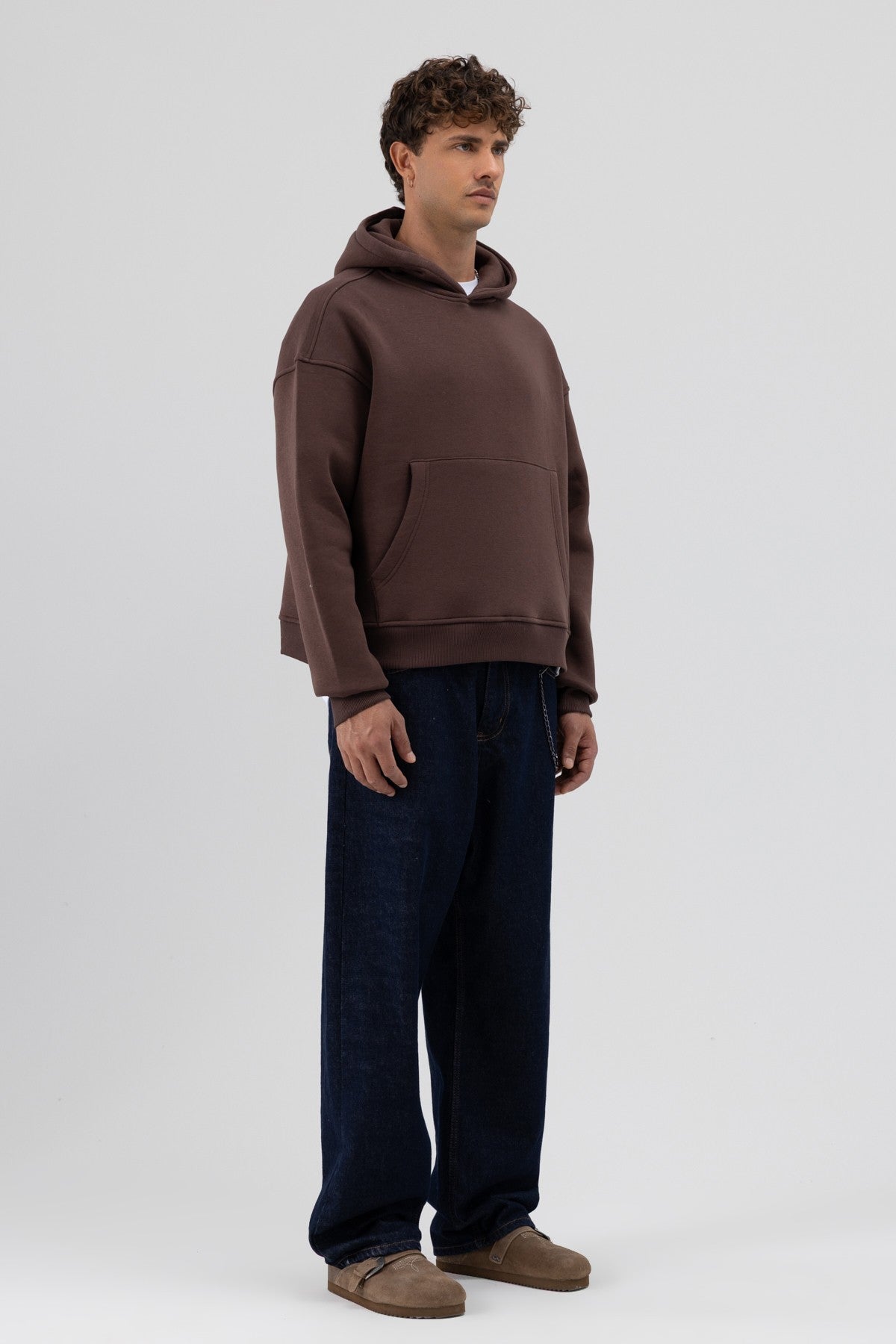 Basic Hooded Boxy-Fit Sweatshirt