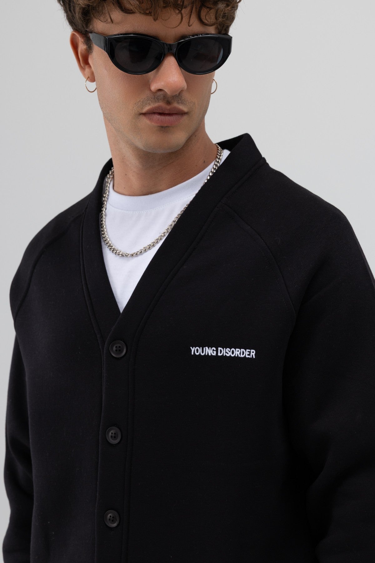 Oversized Button-Up Sweatshirt