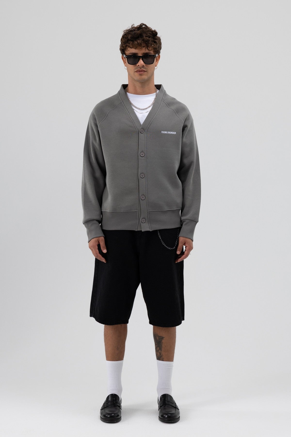Oversized Button-Up Sweatshirt