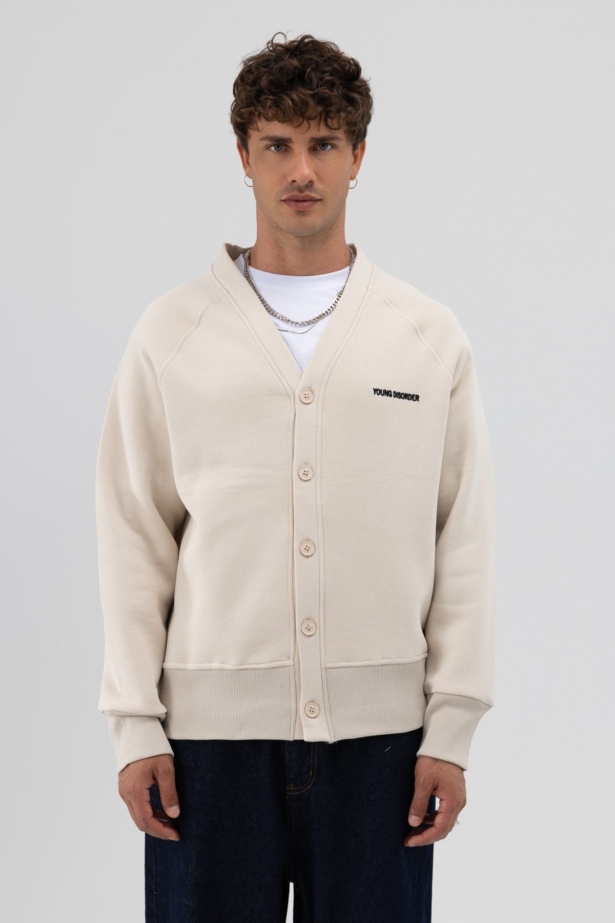 Oversized Button-Up Sweatshirt