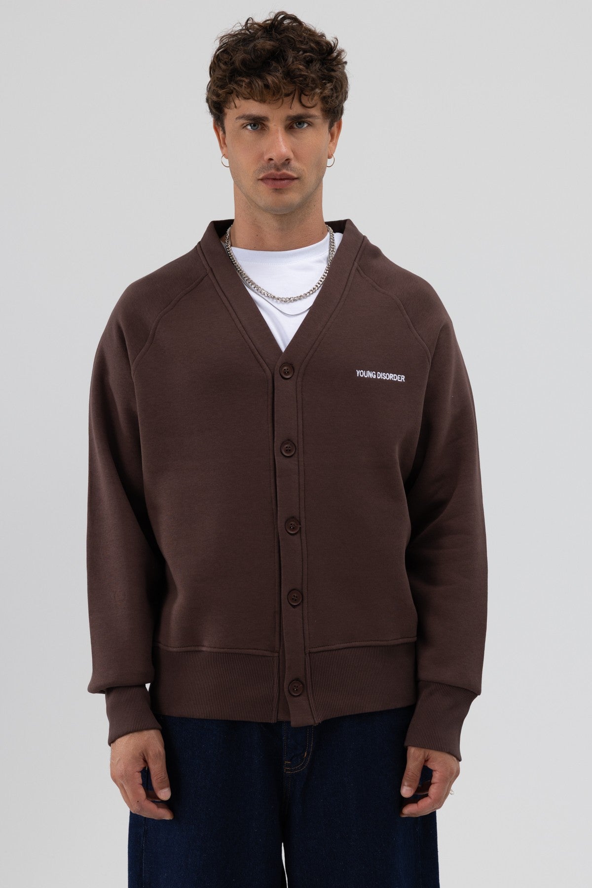 Oversized Button-Up Sweatshirt