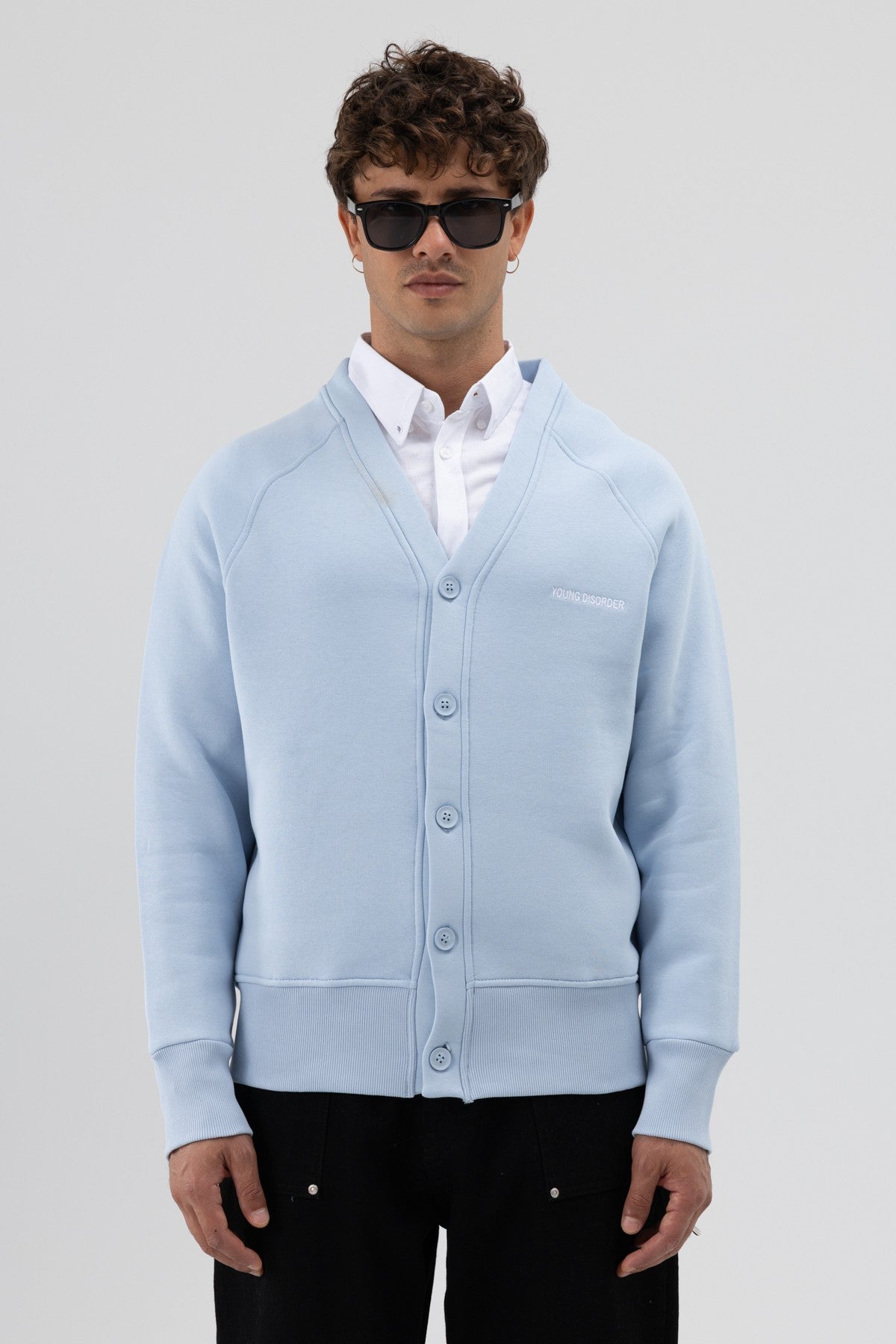 Oversized Button-Up Sweatshirt