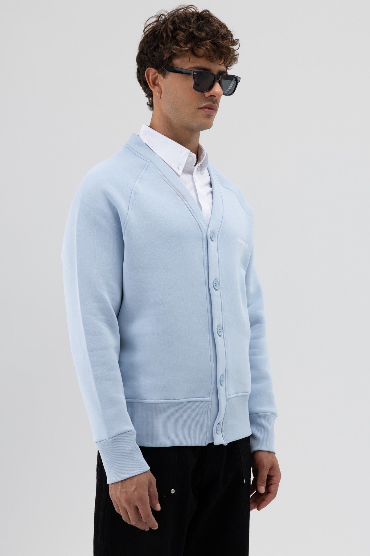 Oversized Button-Up Sweatshirt