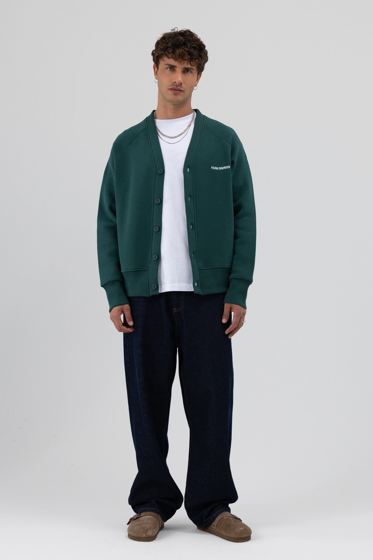 Oversized Button-Up Sweatshirt