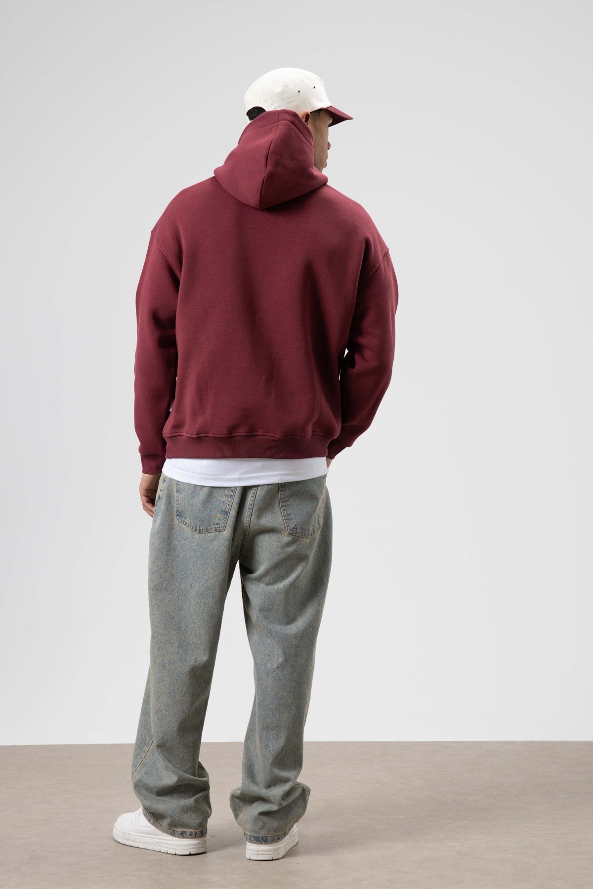 Oversized Hooded Sweatshirt with Scarf Detail