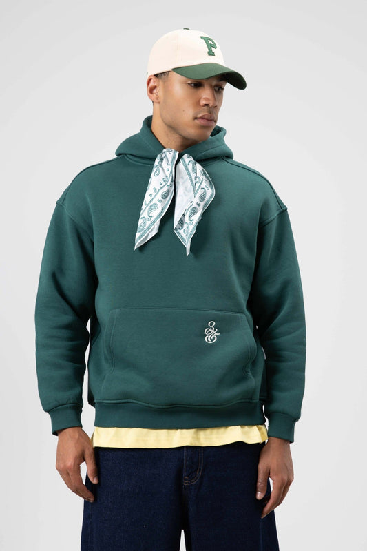 Oversized Hooded Sweatshirt with Scarf Detail