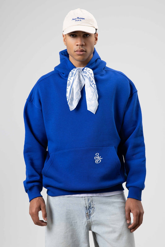 Oversized Hooded Sweatshirt with Scarf Detail