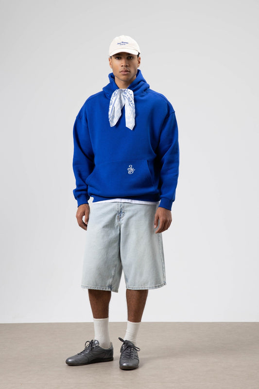 Oversized Hooded Sweatshirt with Scarf Detail