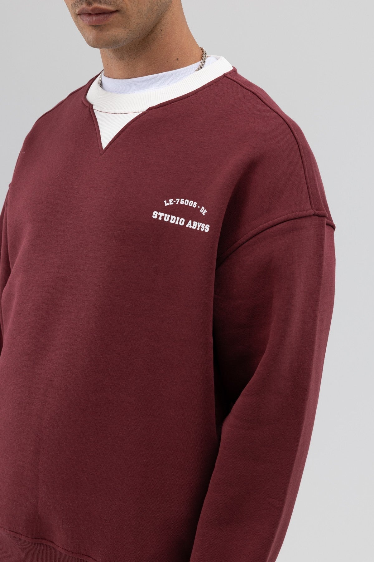 Oversized Bike Neck Print Sweatshirt